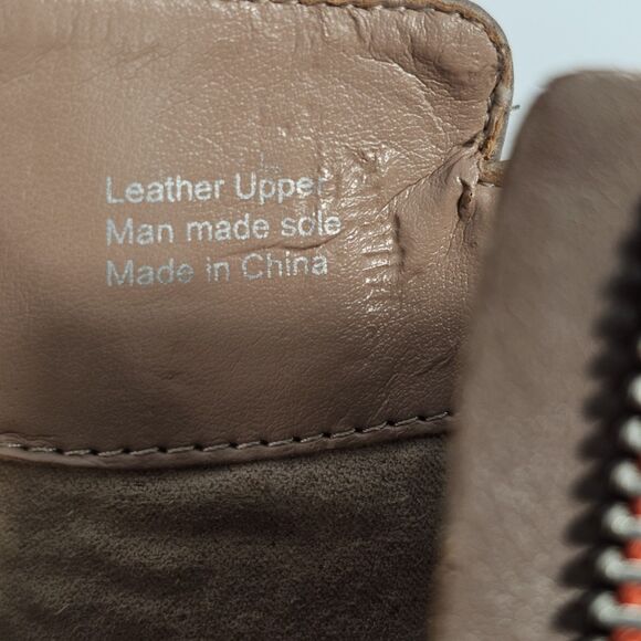 Zac Zac Posen Tanesha Block Heel Ankle Boots Taupe Beige Leather Size 10M - Picture 6 of 10